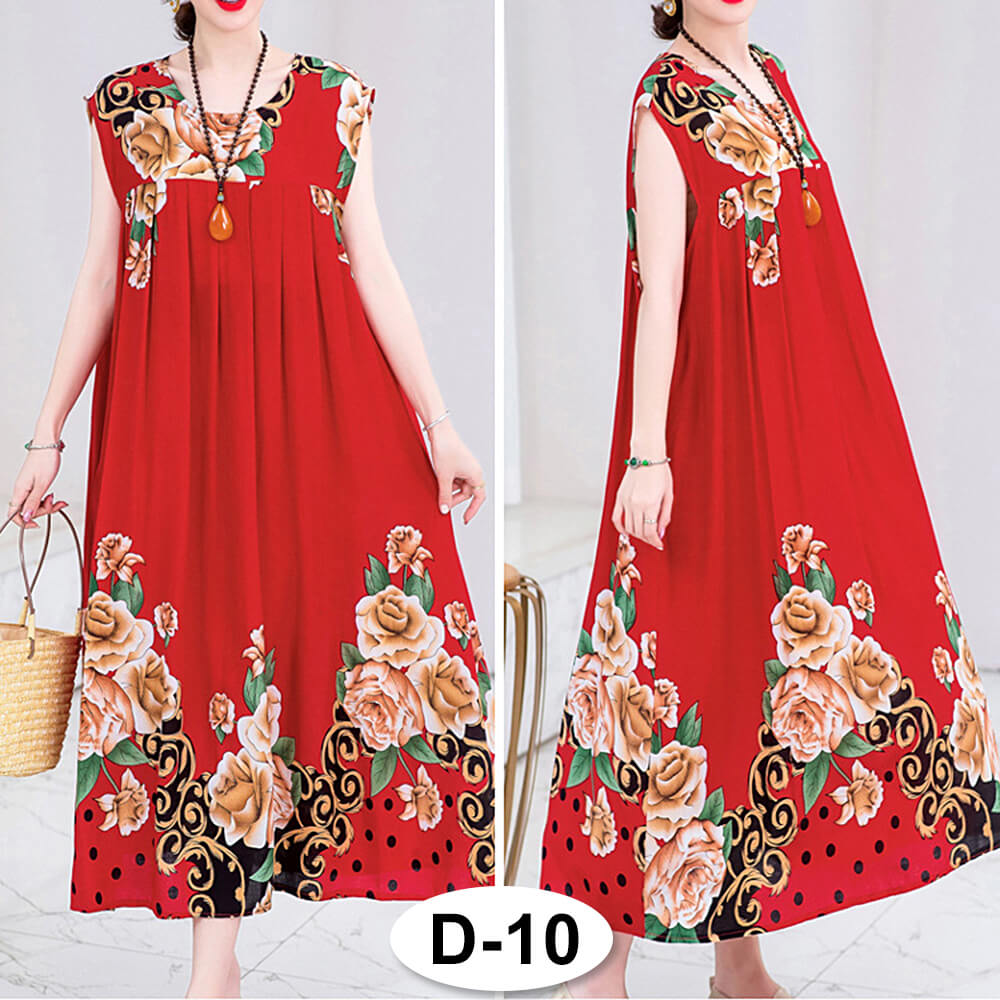 Women Casual Loose Bohemian Floral Dress with Pockets Short Sleeve Maxi Summer Swing Dress