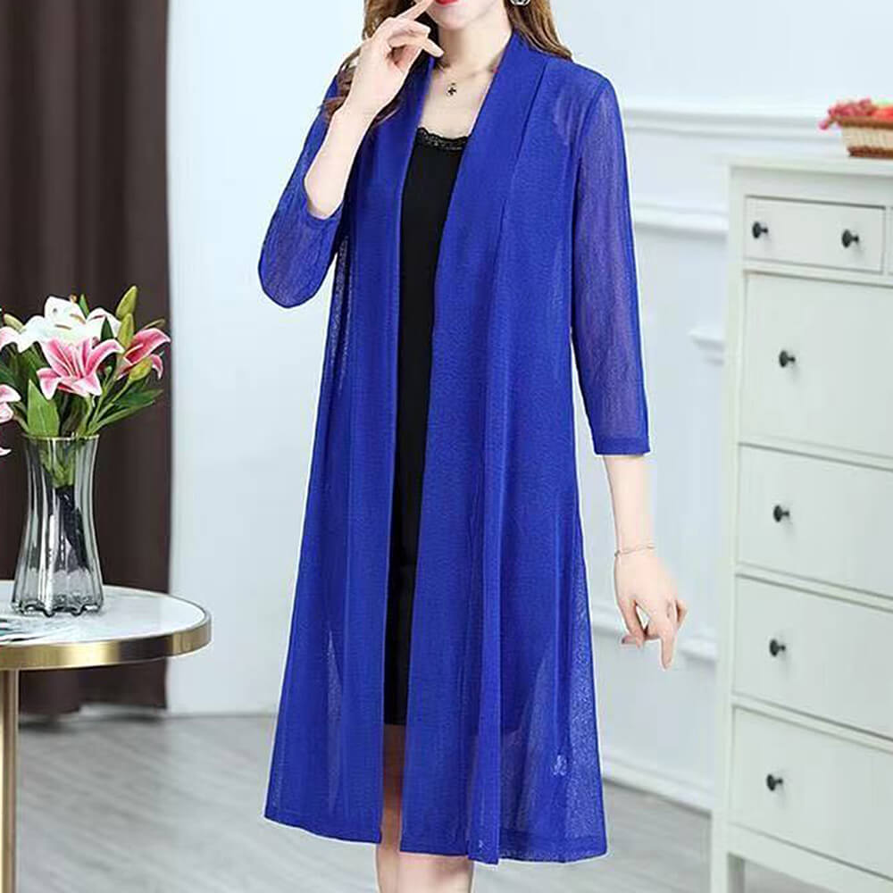 Womens Casual Lightweight Open Front Long Knitted Spring Summer Cardigan