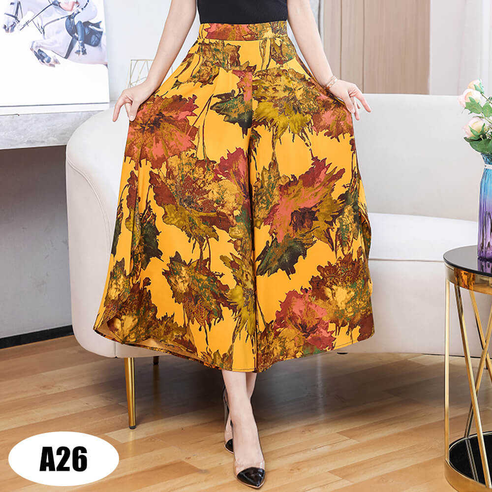 Women’s High Waist Casual Wide Leg Pants Plus Size Spring Summer Skirtpants