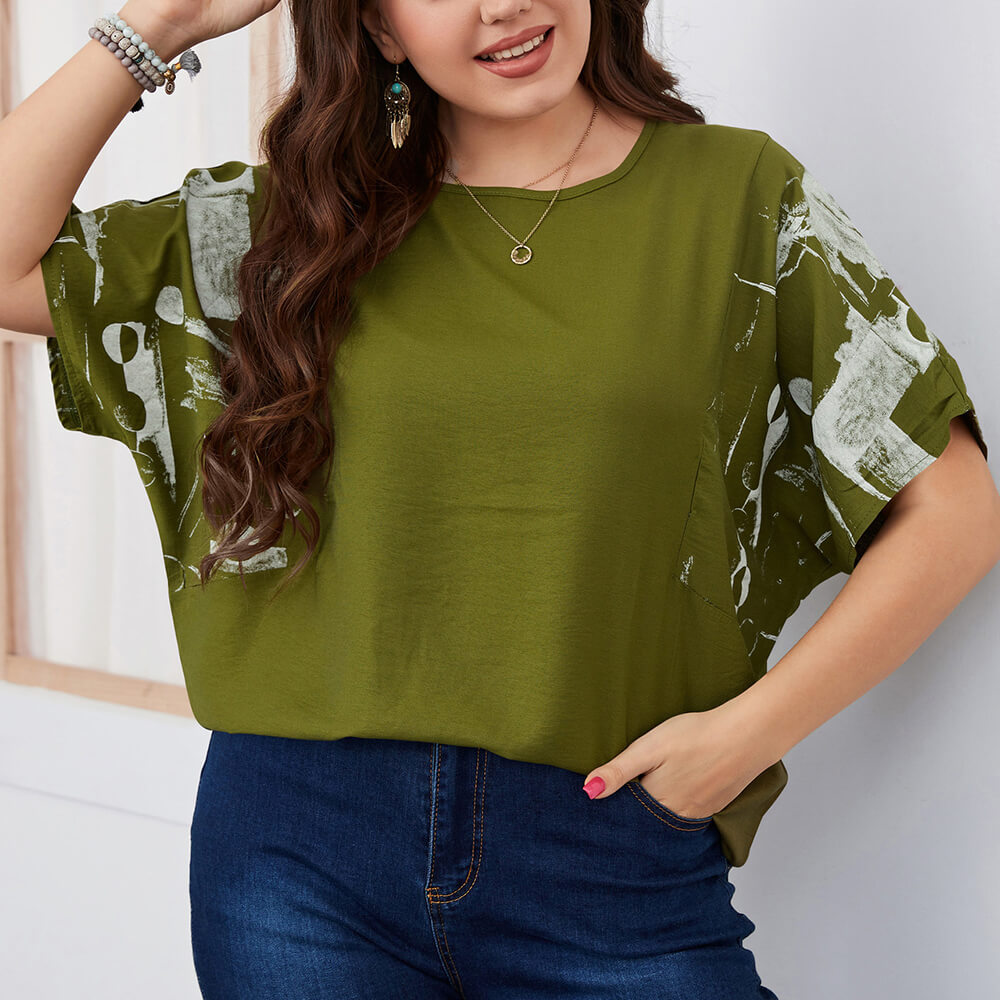 Women's Summer Casual Crewneck Batwing Half Sleeve T-Shirt Loose Fit Cute Basic Flowy Tops Tees Blouses