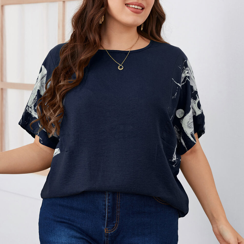 Women's Summer Casual Crewneck Batwing Half Sleeve T-Shirt Loose Fit Cute Basic Flowy Tops Tees Blouses