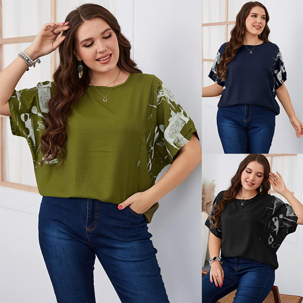 Women's Summer Casual Crewneck Batwing Half Sleeve T-Shirt Loose Fit Cute Basic Flowy Tops Tees Blouses